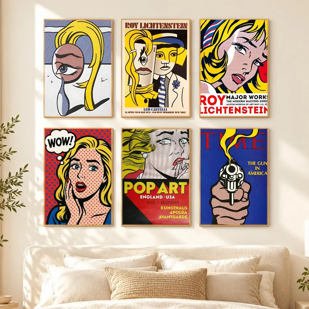 artist Roy Lichtenstein Poster Poster HD Printing Cozy Nordic Style for Home Decor for Living Room Bedroom Cafe Gift