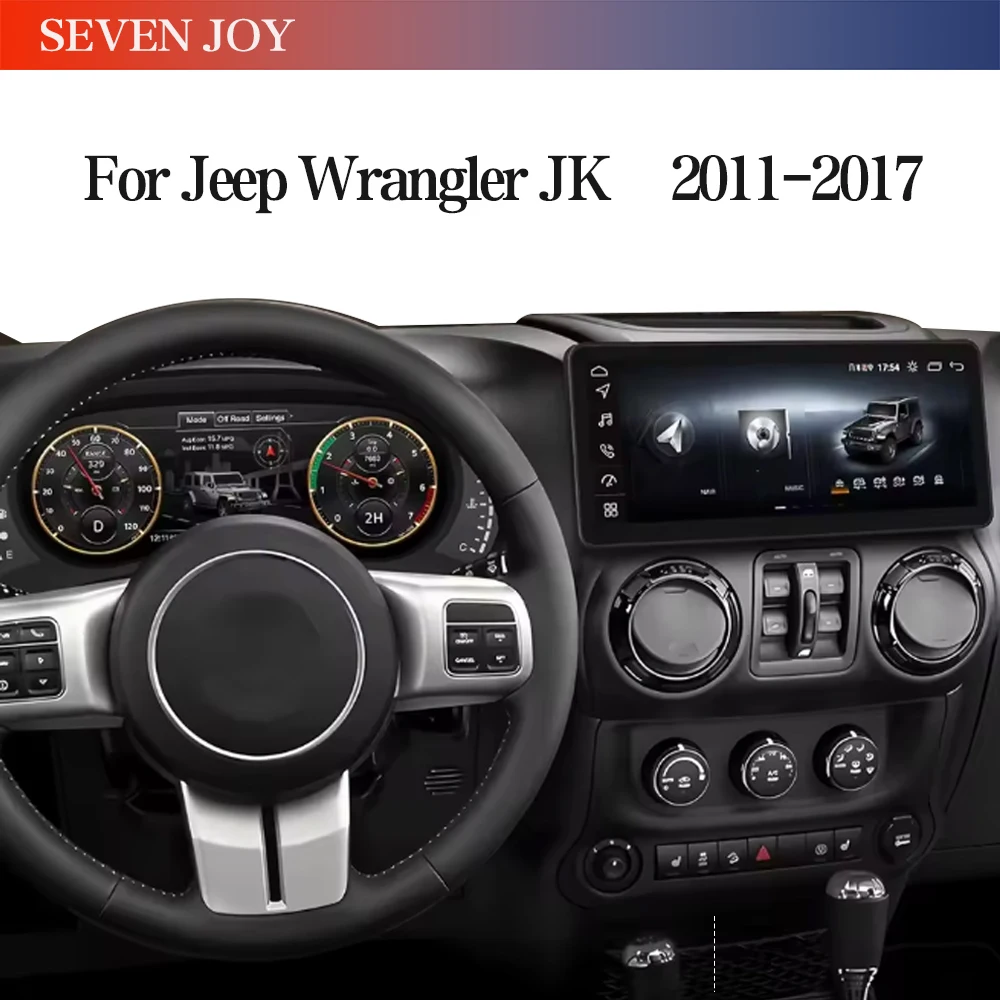 

12.3”HD screen1920*720 Digital Instrument Cluster Display For Jeep Wrangler JK 2011-2017 Speedometer /2S Fast Boot/Plug&Play