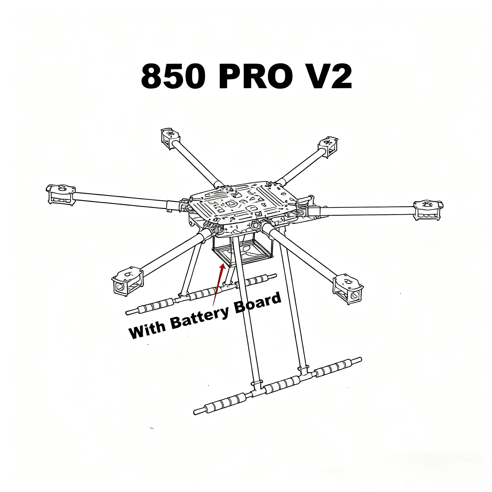 FPV NEU ZD850PRO Vollcarbon ZD850 Rahmensatz mit nicht flutbarem Fahrwerk, faltbarer Arm für FPV DIY Flugzeuge Hexacopter