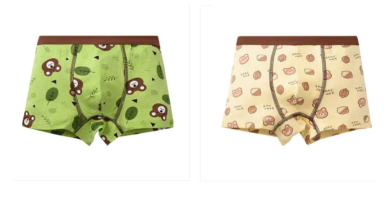 4 Pack Boys Cotton Underwear Soft Comfortable Kids Boxer Briefs Cartoon Design