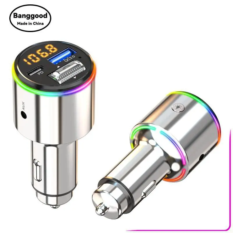 

BC88 Car Charger Bluetooth Point FM Transmitter Smoke Device Digital Display Mobile Phone Car Charger Car Double Fast Charger
