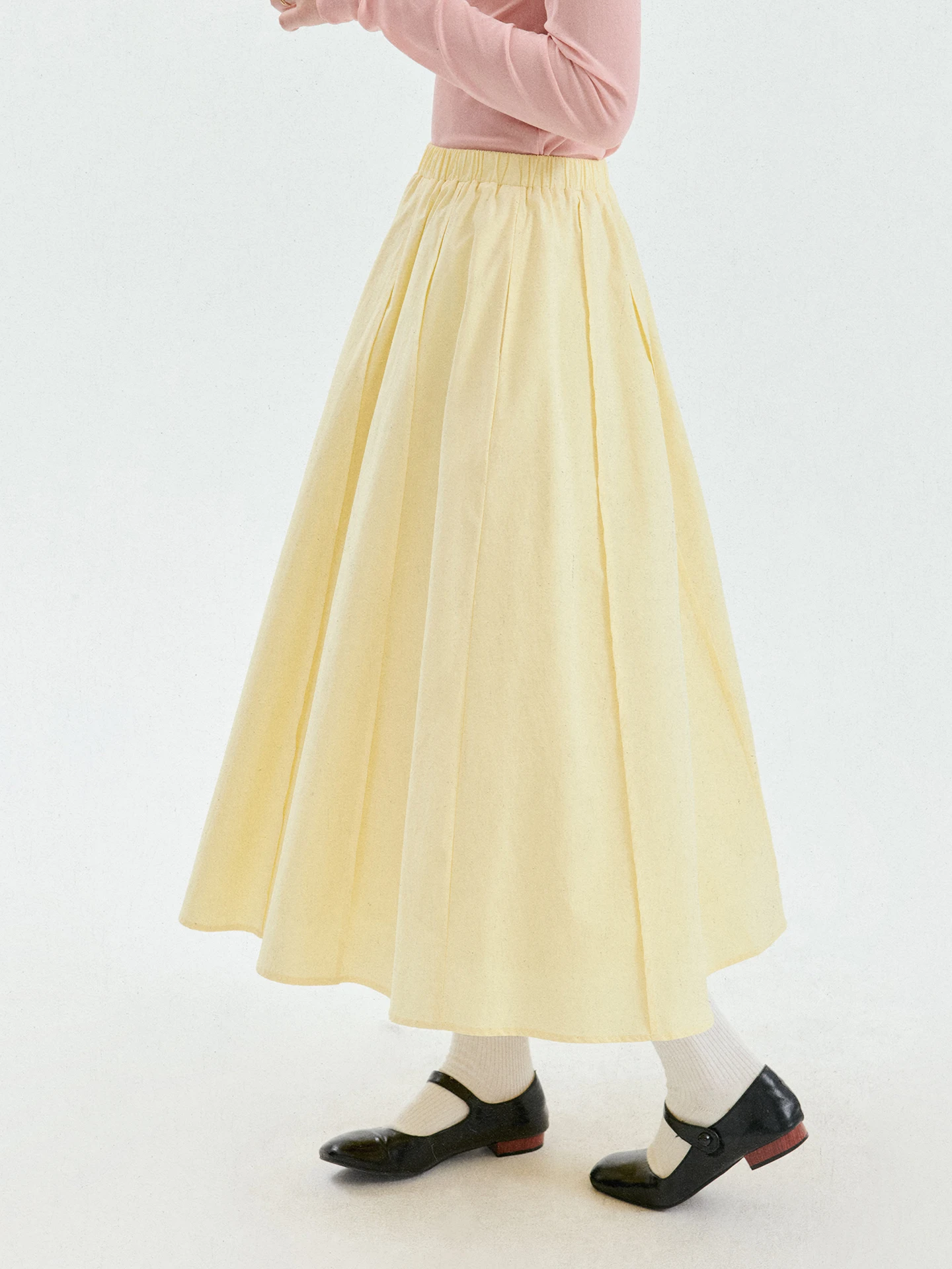 AMUU Original Half-length Skirt with Flared Hem Pure Cotton Mid-length Women's Autumn New Style Commute Korean Style A-line S...