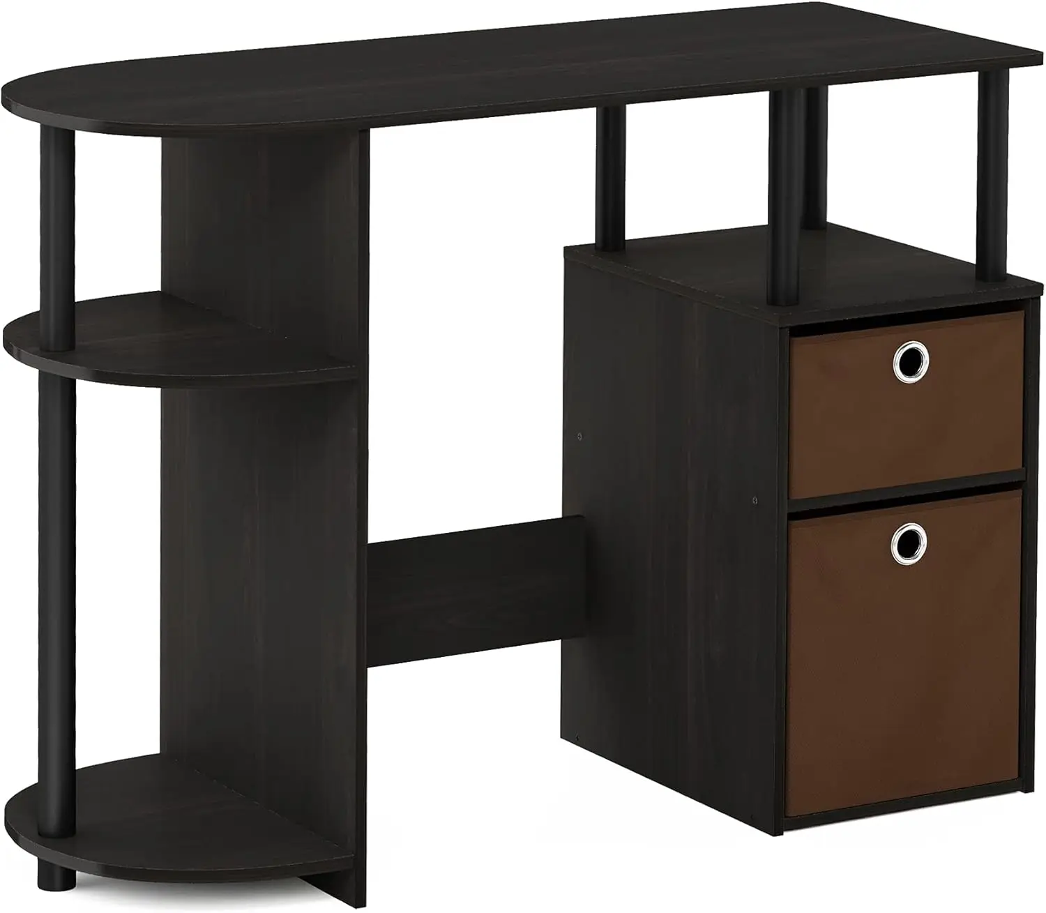 Jaya Computer Study Desk with Bin, Brown