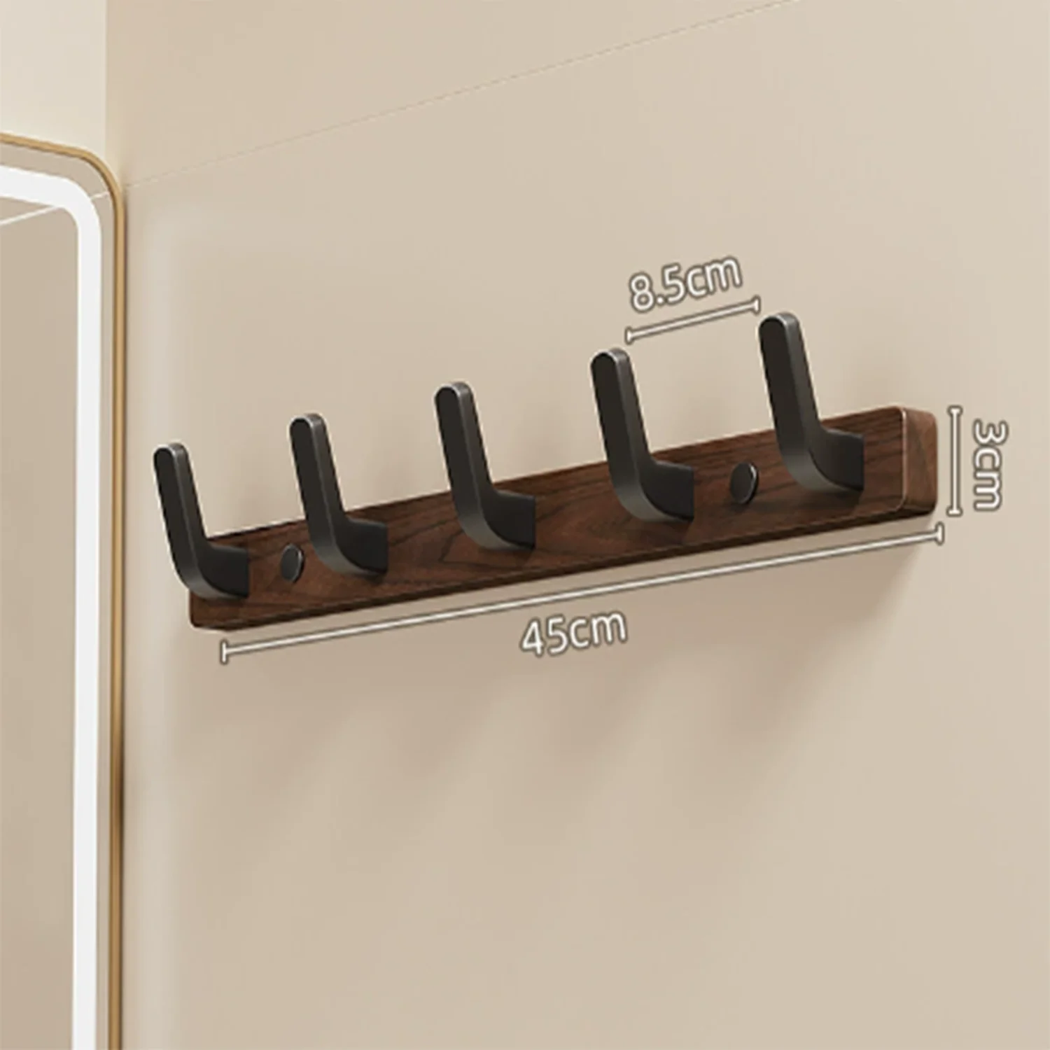 Kapstok Wandmontageplank Ingang Muurhanger voor handdoeken Houten kapstokken Haakopbergrek voor slaapkamer Badkamer Keuken