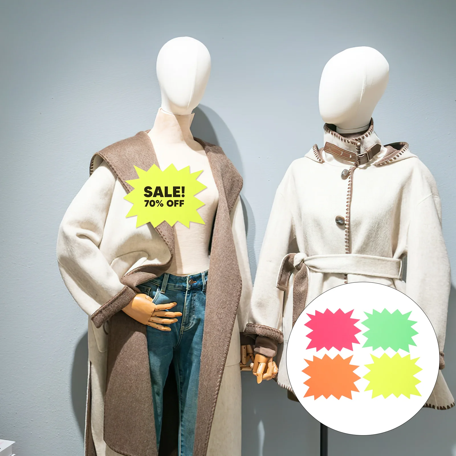 

40Pcs Fluorescent Burst Tags Pop Display Labels for Stores Supermarkets Pharmacies Clothing Shops Sale Promotion Pricing