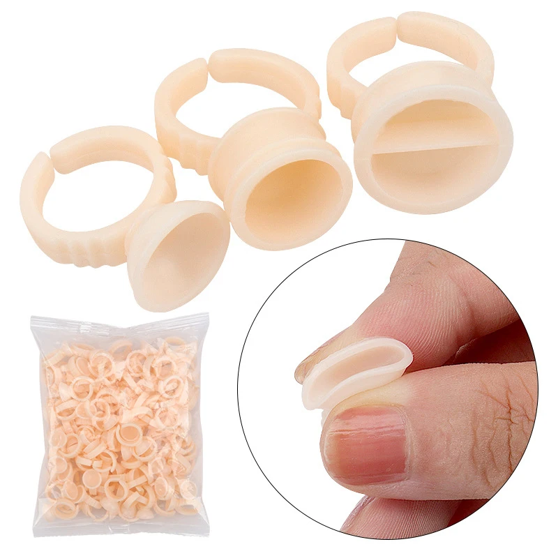 

100Pcs Embroidered Color Ring CupSilicone Disposable Caps Microblading Ring Tattoo Ink Cup Needle Makeup