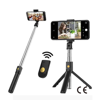 Wireless Selfie Stick Tripod Stand With Bluetooth Remote Extendable Mini Tripod For iPhone For Mobile Phone Video Live Fill Lamp