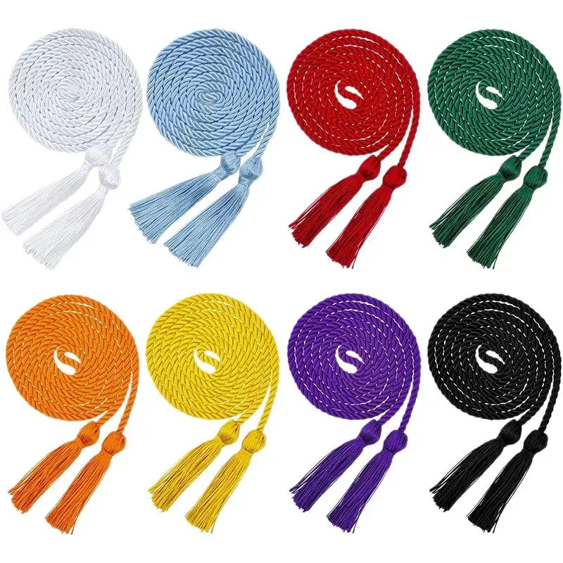 170CM Long Rope Tassels with Double Fringe Graduation Honor Cord for Academic Gown University Ceremony