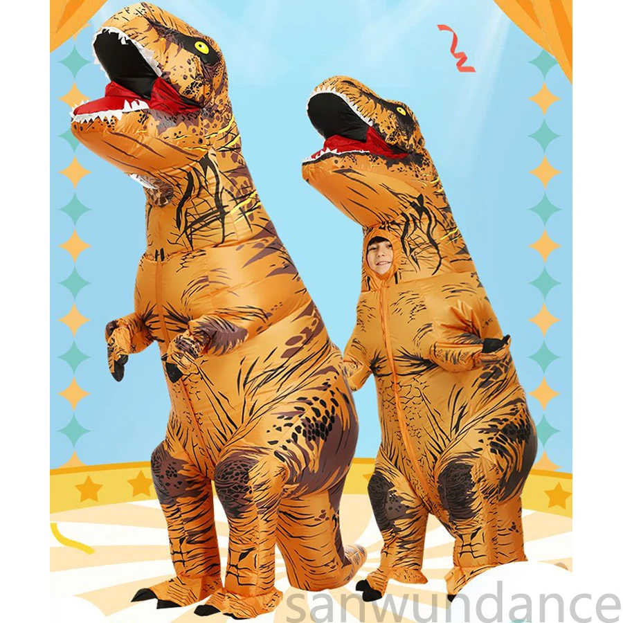 

New Inflatable T-Rex Costume Walking Dinosaur Mascot Fancy Tyrannosaurus Cosplay Costume fr Halloween Christmas Fun Animal Party