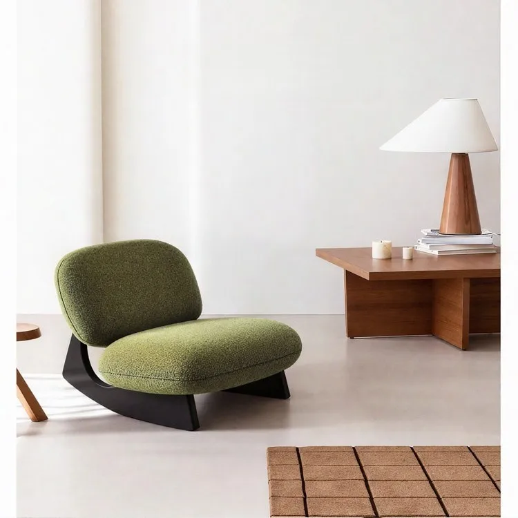 Medieval rocking chair living room bedroom leisure designer lazy sofa single solid wood chair