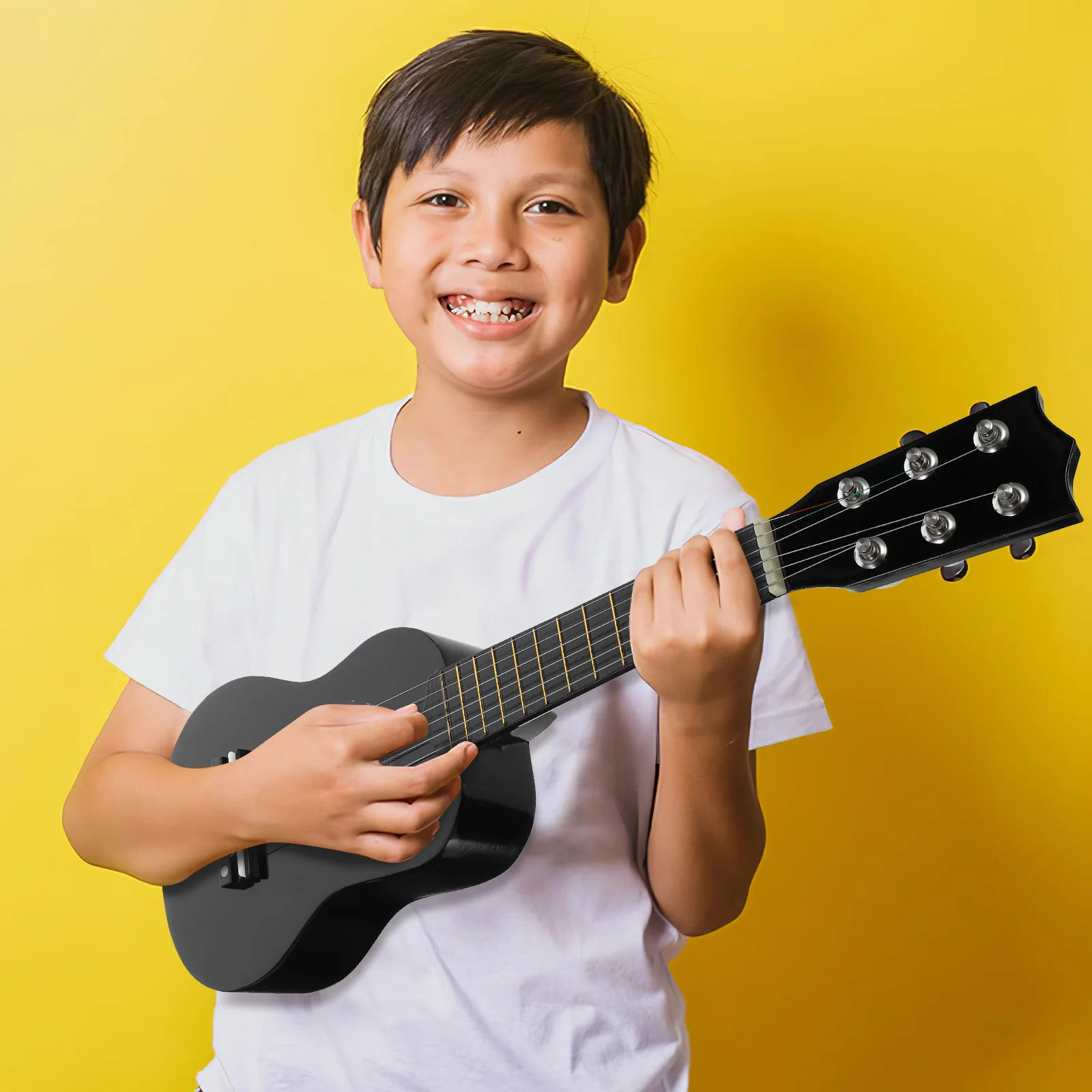 Guitarra para niños, juguete para regalo, Mini juguetes acústicos, instrumento de entrenamiento musical para niños principiantes de madera