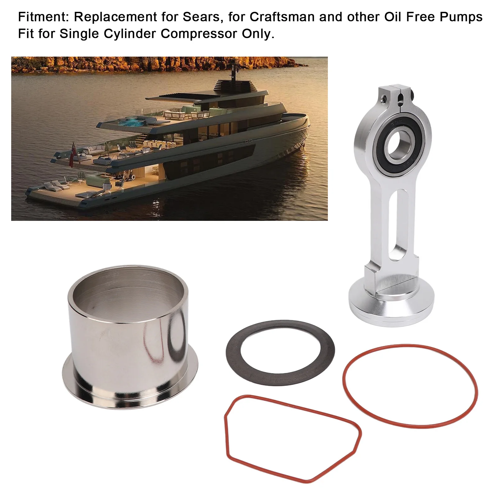 طقم قضيب توصيل مكبس الضاغط KK‐4835 قضيب توصيل الضاغط لاستبدال مضخات زيت سيرز ACG‐1 #3