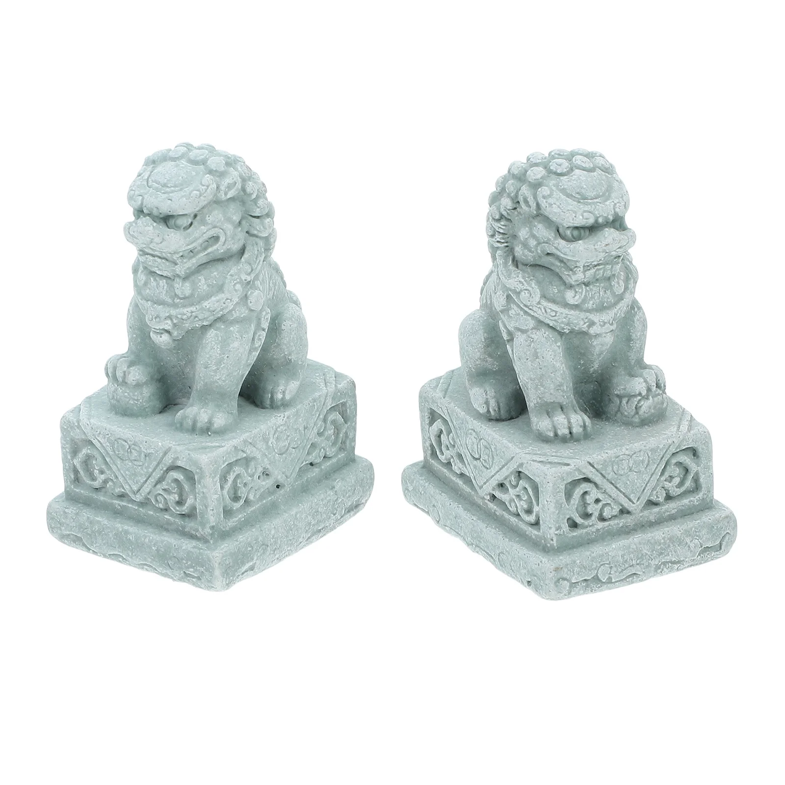 2 Stücke Harz Aquarium Landschaft Stein Löwe Dekor Aquarium Ornamente Langlebig Ungiftig Chinesischen Stil für Home Studie