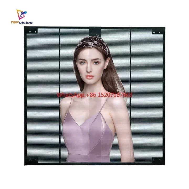 TOPvision HD Transparent Clear Glass Window LED Video Wall Flexible Panel LED Screen Display