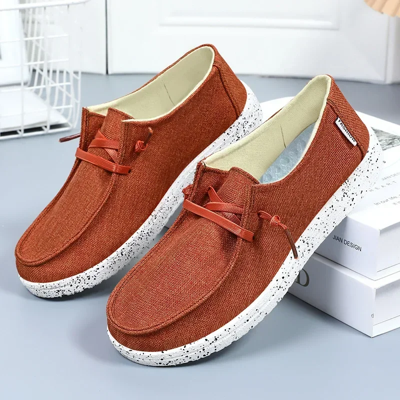 Women's  New Low Top Casual Shoes Lace Up Flat Bottom Shallow Mouth Canvas Shoes Versatile and Breathable 2024