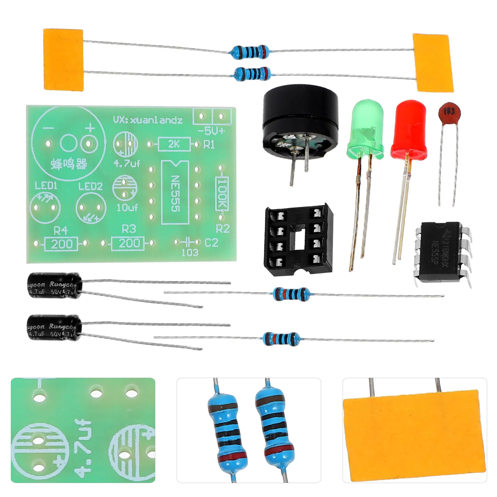 kit-de-treinamento-diy-em-eletronica-com-3-pecas-circuito-temporizador-ne555-placa-de-pratica-de-soldagem-com-flasher-led-duplo-kit-multivibrador-astavel-555