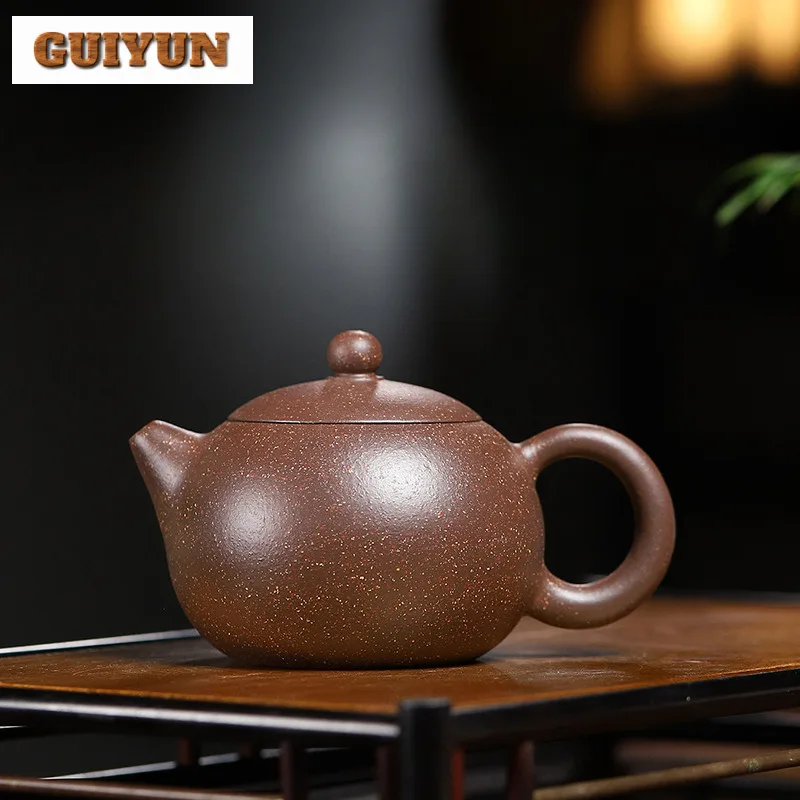 250ML Luxury Yixing Purple Clay Teapots Handmade Xishi Pot Raw Ore Purple Mud Kettle with Filter Chinese Zisha Tea Set for Tea