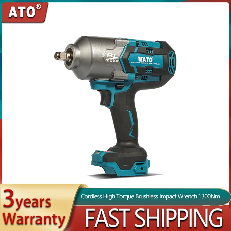 ATO 1300N.M High Torque Brushless Cordless Electric Impact Wrench 1/2 inch Power Tools For Makita  18V Battery