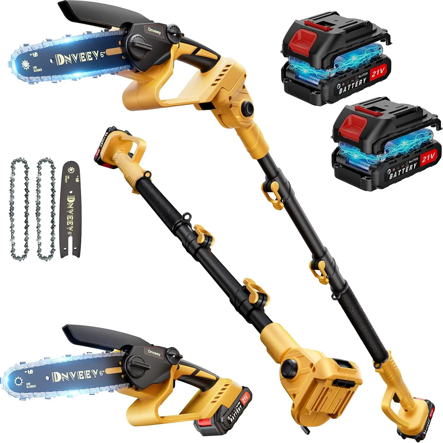 21V 2 In 1 Cordless Pole Saw 6 Inch Mini Electric Chainsaw