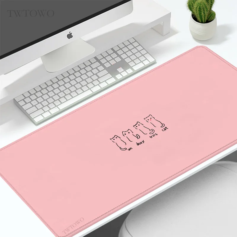 Mouse Pad Gaming Pink Cute Cat XL Large New Mousepad XXL keyboard pad Natural Rubber Office Soft Non-Slip PC Desktop Mouse Pad