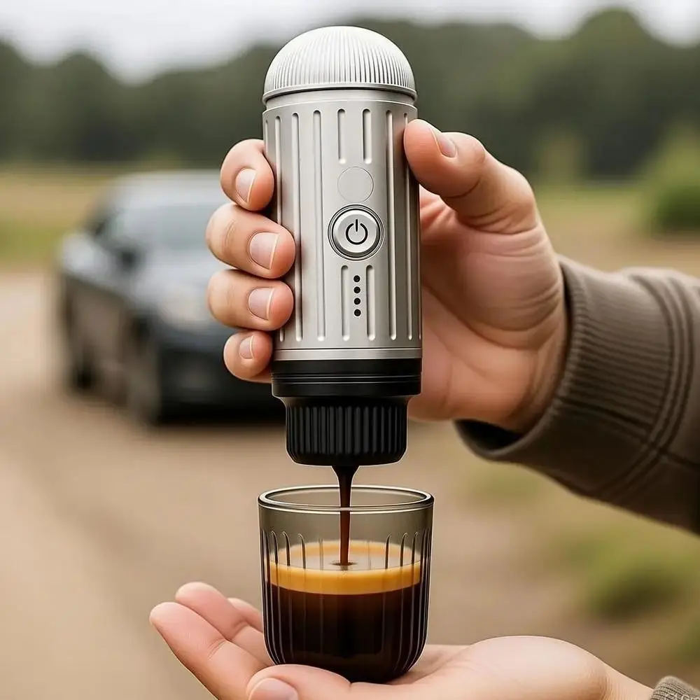 

New Version Upgrade 3-in-1 Electric Portable Espresso Coffee Machine One-Click Heating for Car Home Camping