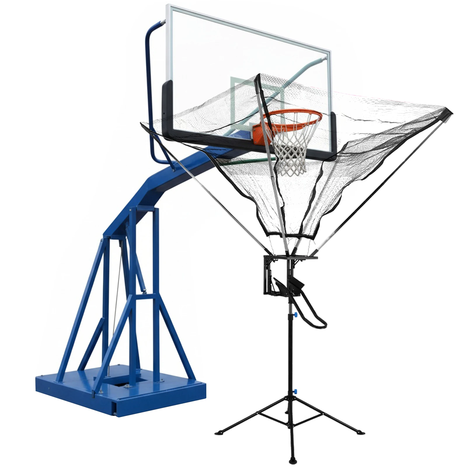 

Basketball Shot Trainer Rebounder with 180° Rotating Track Easy Assembly with Net Return System for Continuous Solo Practice