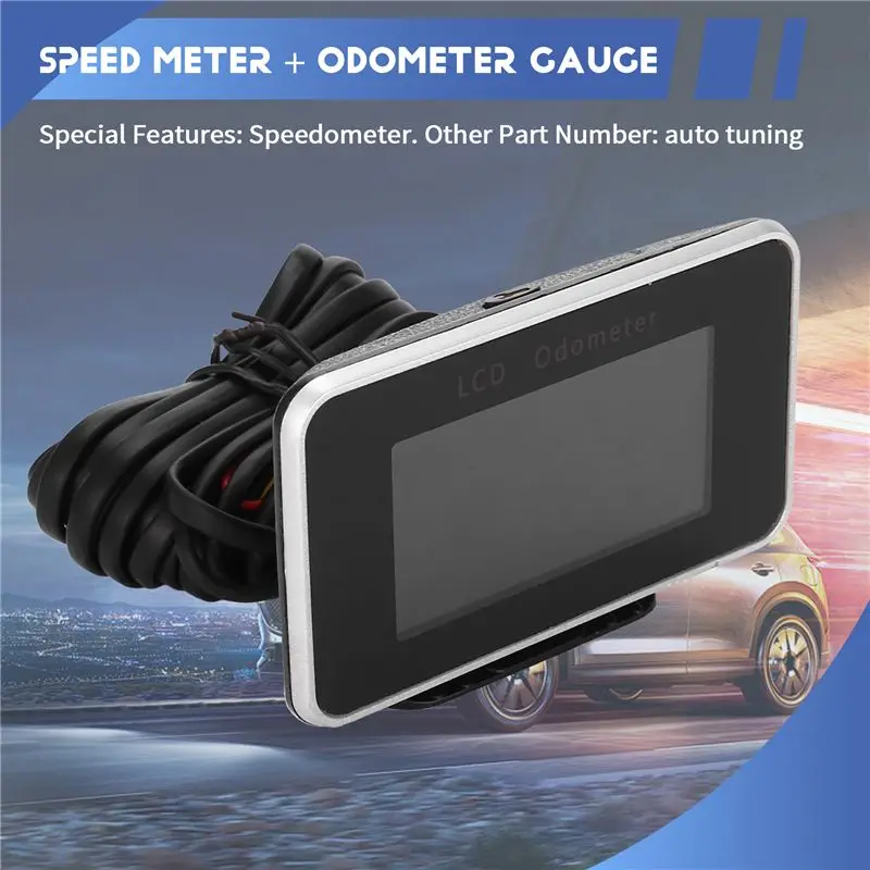 AEA6-Car Truck 12V/24V 2 IN 1 Functions Digital Speedometer Speed Meter+Odometer Gauge LCD Instrument Panel+Alarm LCD Gauge