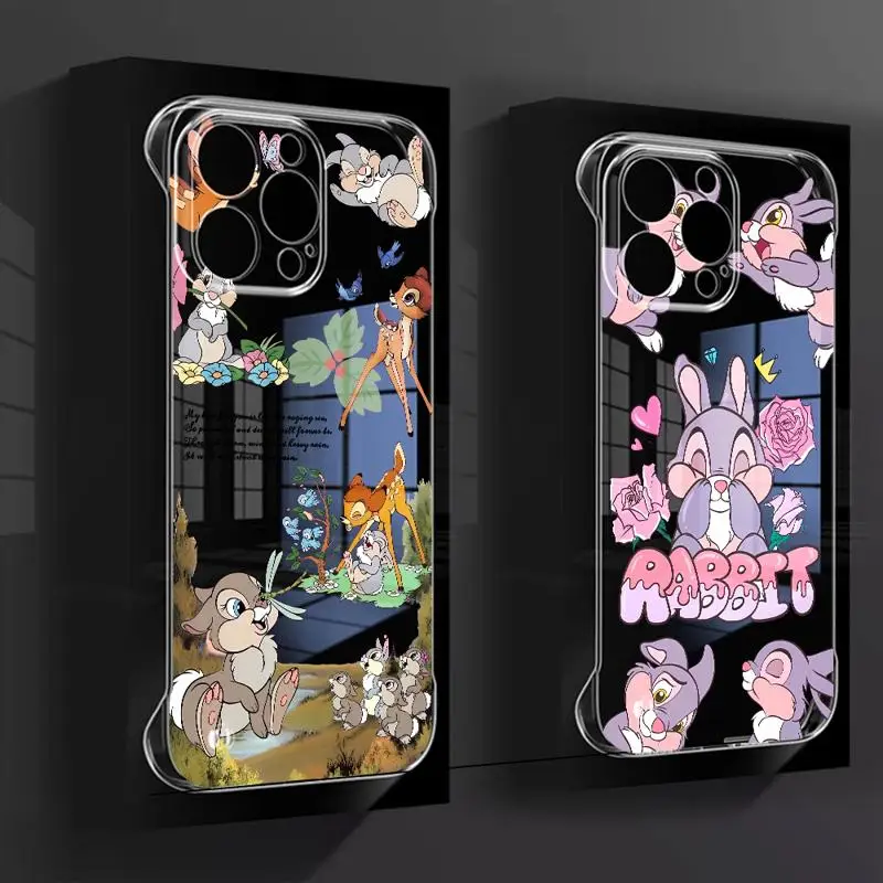 phone case for Apple iphone 16 15 pro max cases 11 16plus 12 14 13 borderless cooling clear fundas Disney Bambi Friends Thumper