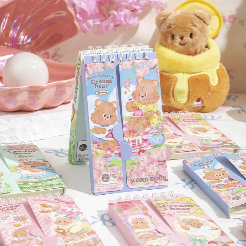 80 Sheets Cream Bear Portable Cute Word Book Vocabulary Notebook Kawaii School Stationery Wholesale