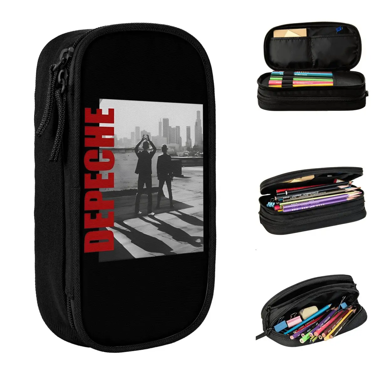 Depeche Modes Fan Art Metal Rock Band Merch Pen Box Large-capacity School Accessories Pencil Bag Perfect Gifts