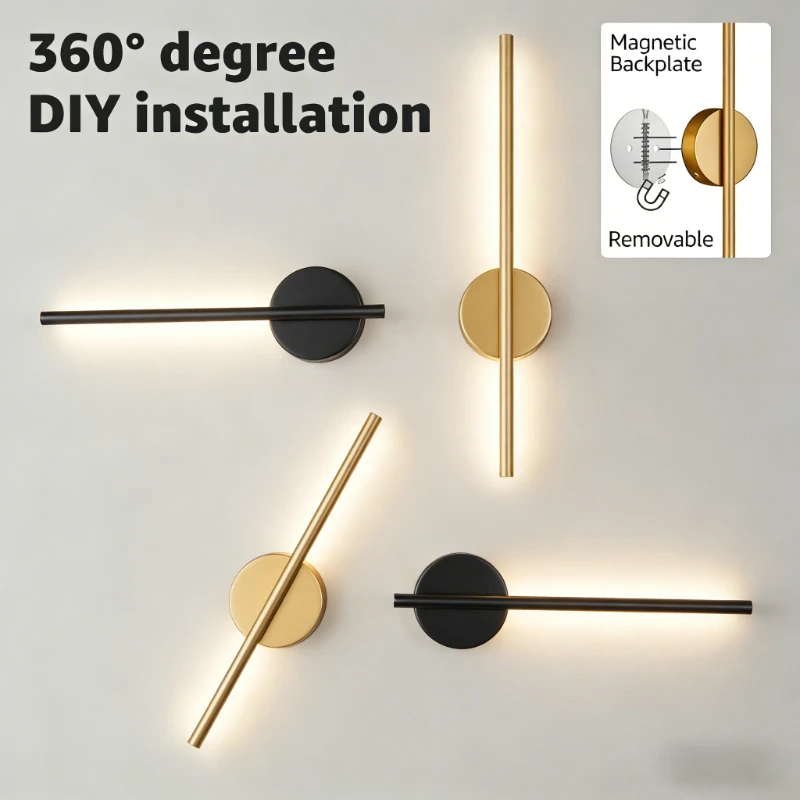 Wireless LED Wall Sconce USB Rechargeable Battery Operated Wall Light with Remote Control for Bedroom Living Room