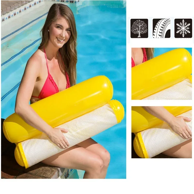 Hamaca de agua flotante, tumbona flotante, juguetes inflables, silla de piscina, cama inflable plegable