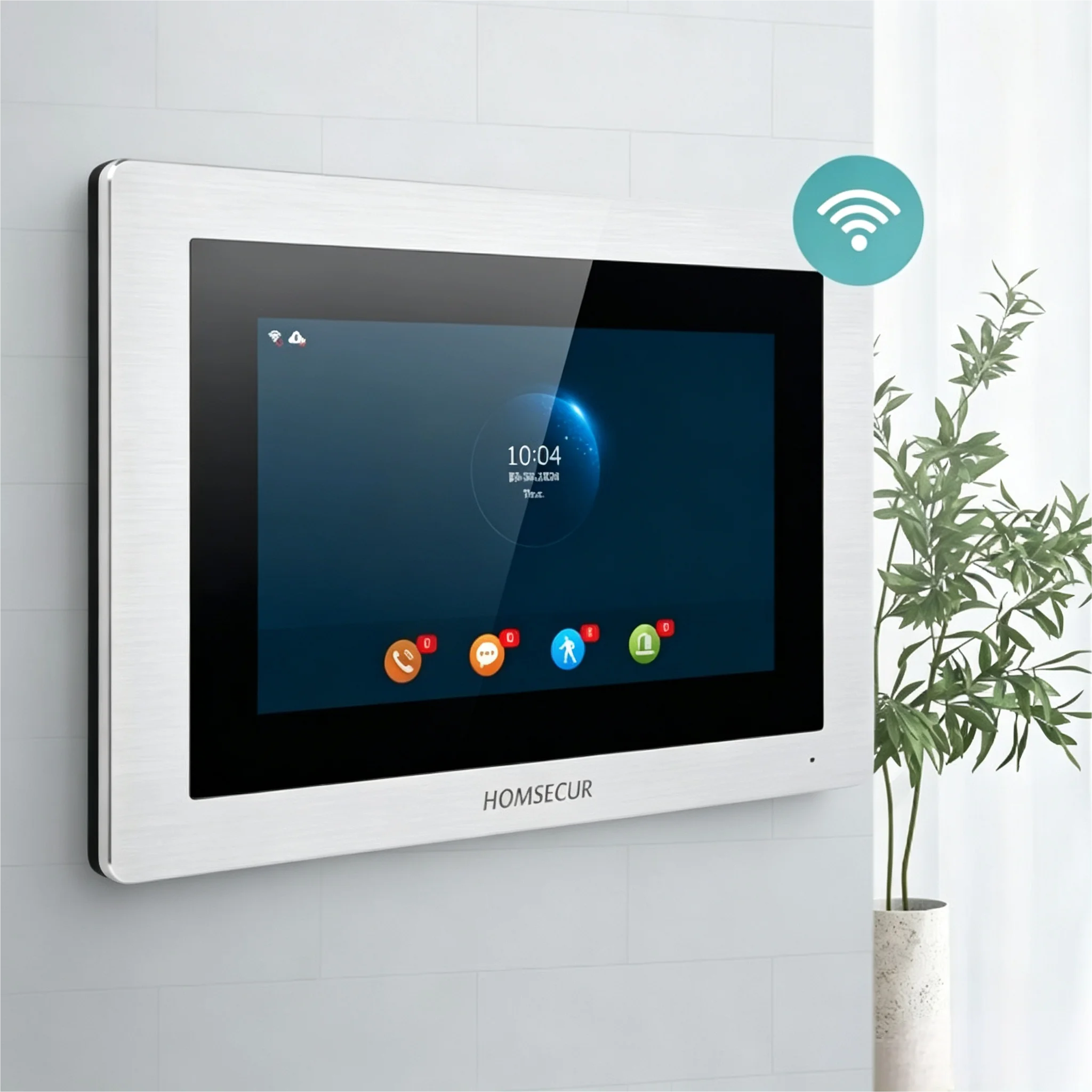(Not Standalone) HOMSECUR WIFI Tuya App Indoor Monitor 86709TM Voice Message For HDK Video Doorphone Entry Intercom