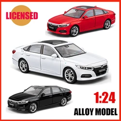 LICENSE 1:24 Honda Accord Diecast Alloy Premium Car Model Accurate Reduction Sound Light Pull Back Kids Birthday Gifts Collect