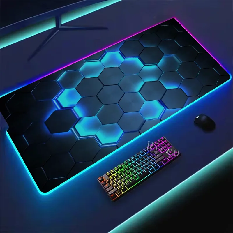 Gaming Peripheral Set: LED RGB Backlit Mechanical mouse pad Japanese Anime-Style Laptop HD Printed Anime Mouse Pad
