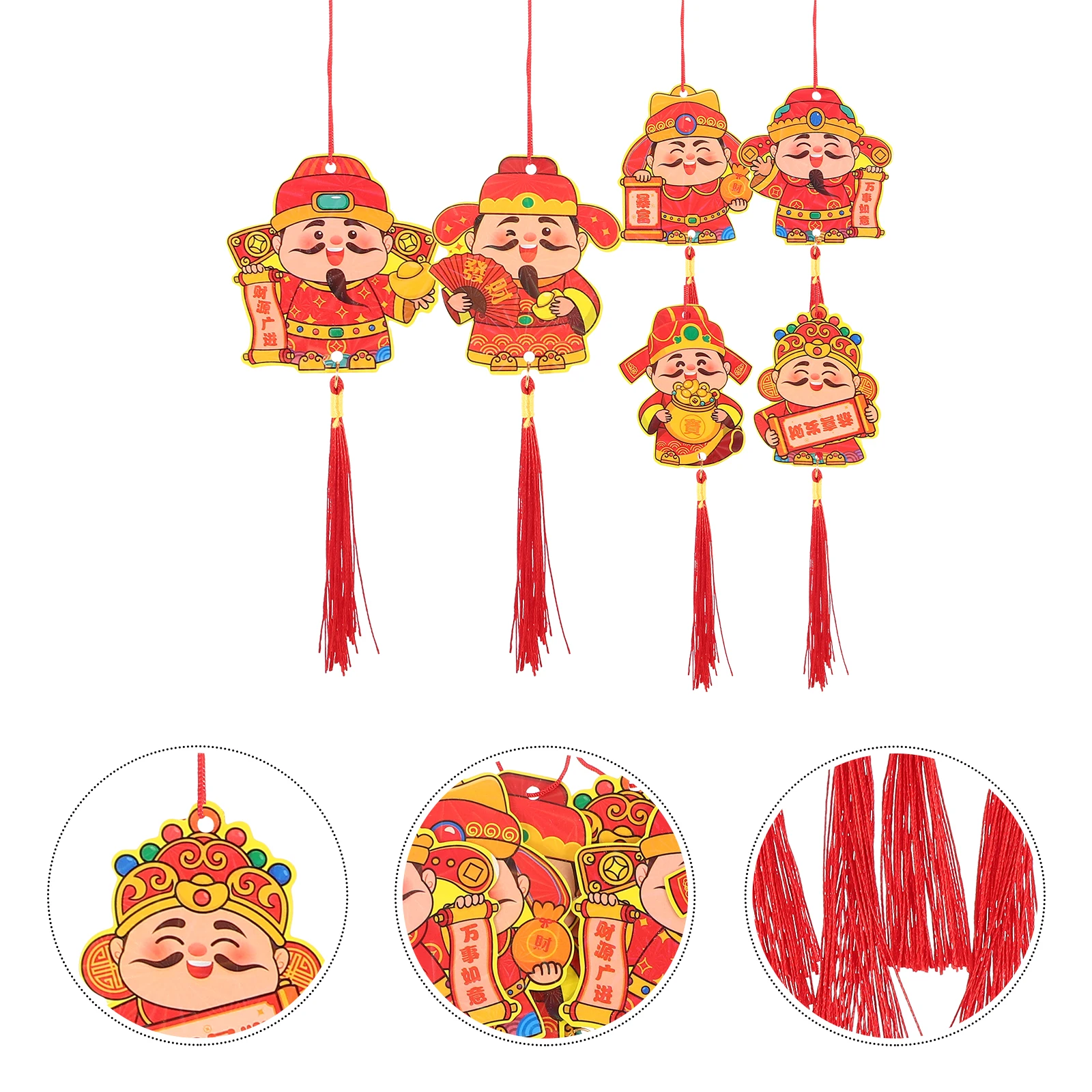 

6pcs Money Tree Pendant Chinese New Year Decorations Hanging Ornament For Door Car Home Spring Festival Potted Plant Wall