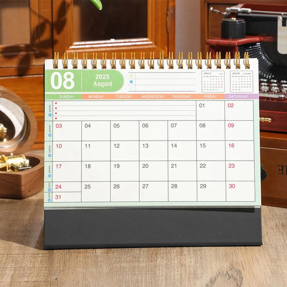 2025 Desk Calendar 2025 Small Standing Desk Calendar for Home Office Organization Scheduling Monthly Planner Memo for Efficient