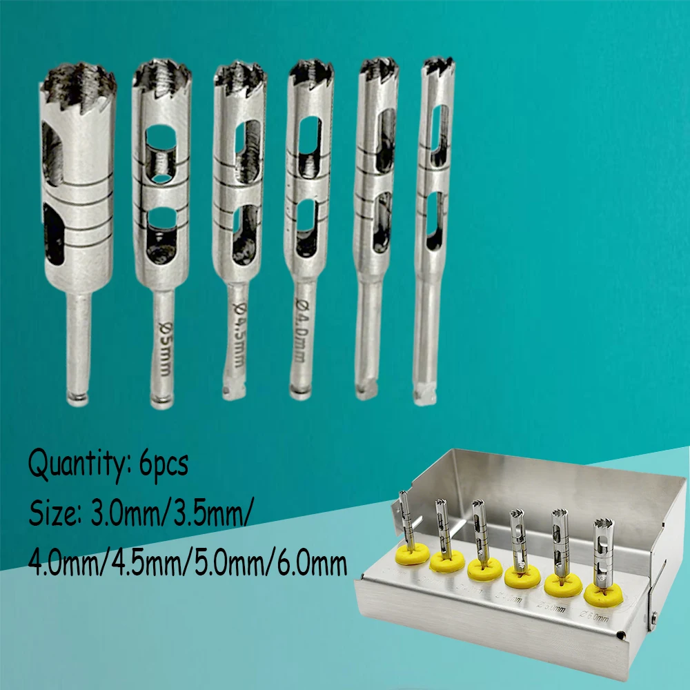 Dental Implant Surgical Kit High Precision Long Trephine Bur Drills Stainless Steel Implantology Crown Lengthening Tools Dentist