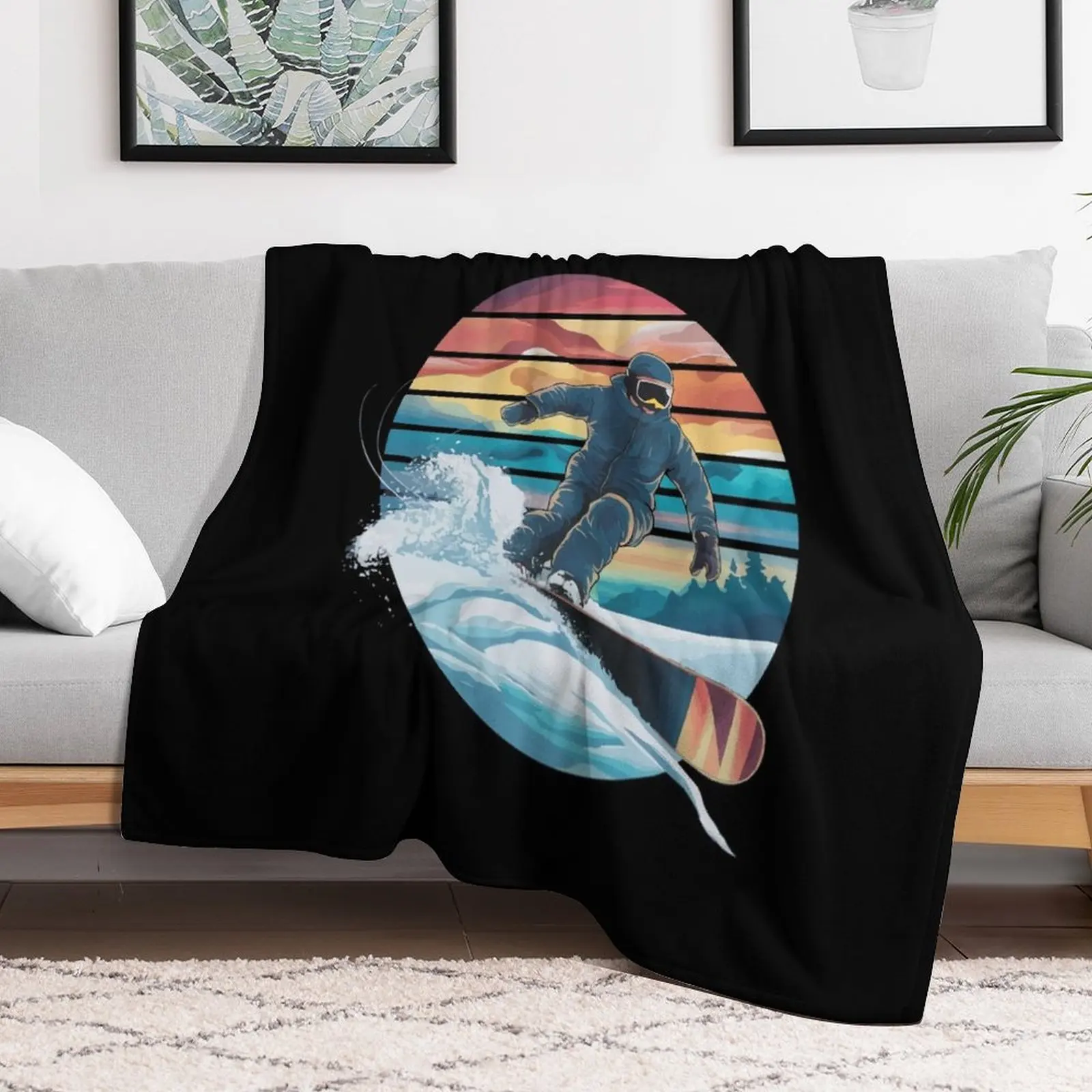

Vintage snowboard snowboarding Throw Blanket For Baby Shaggy Blankets