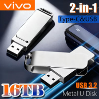VIVO USB 3.2 16TB USB Flash Drive Memory Type-C 2-In-1 8TB 4TB OTG Pendrive High Speed Flash Disk For Computer Phone Fast U Disk