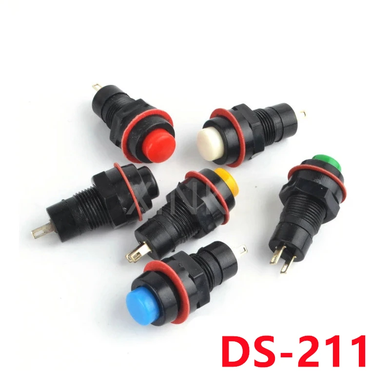 

100 шт. DS-213 10 мм круглый миниатюрный кнопочный переключатель DS-211 мгновенный/самоблокирующийся круглый кнопочный переключатель выключатель питания