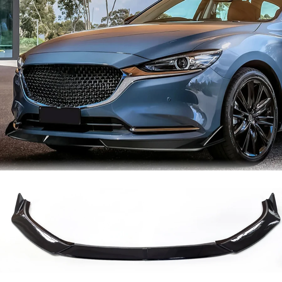 Front Bumper Lip For Mazda 6 Atenza 2018 2019 2020 2021 Splitter Spoiler Deflector Guard Trim Body Kit Car Accessories