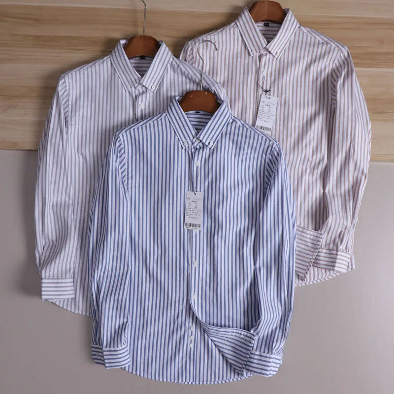 

Light Busin Series Men's Faionable Retro Striped Long Sve irt Lyocell Rayon Blend Comfortable Breathable Casual Sle