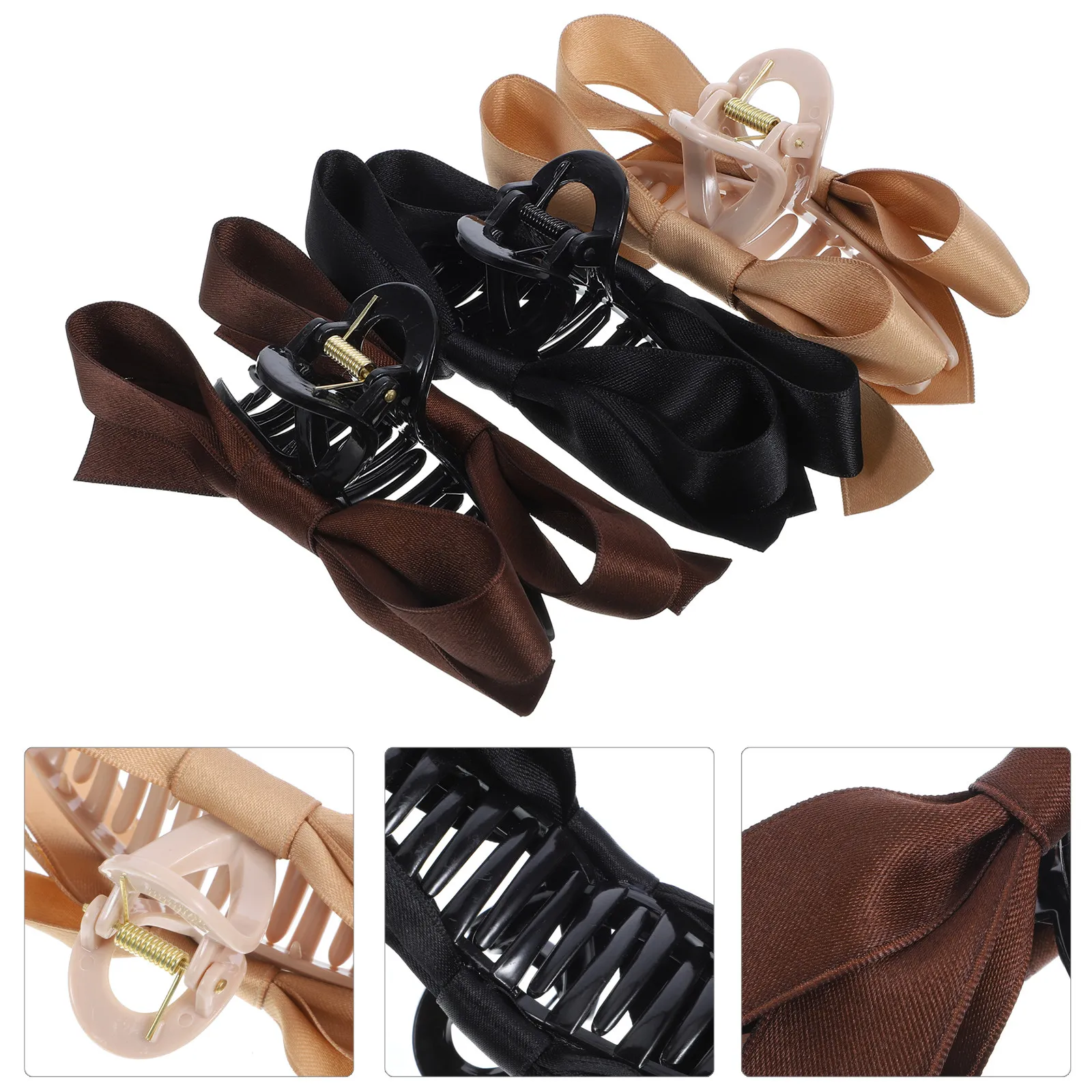 

Набор из 3 безопасных заколок-крабов для волос из прочных материалов для женщин: не выцветают, не деформируются, долговечные, для укладки волос