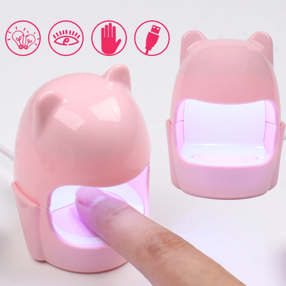 Small Nail Lamp Dryer Gel Polish Curing Manicure Machine Single Finger Egg Shell Dinosaur USB Charging Lamp Phototherapy Tools