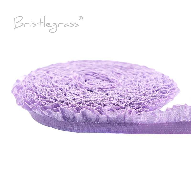 BRISTLEGRASS Frilly Ruffled Lace Trim Elastic 5/8\