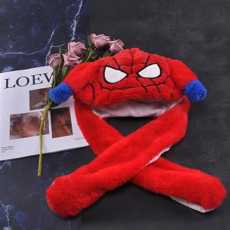 New Anime Cosplay Spider Plush Rabbit Hats Glowing Decoration Prop With Cute Moving Ears Cap Adult Funny Festival Party Dress Up