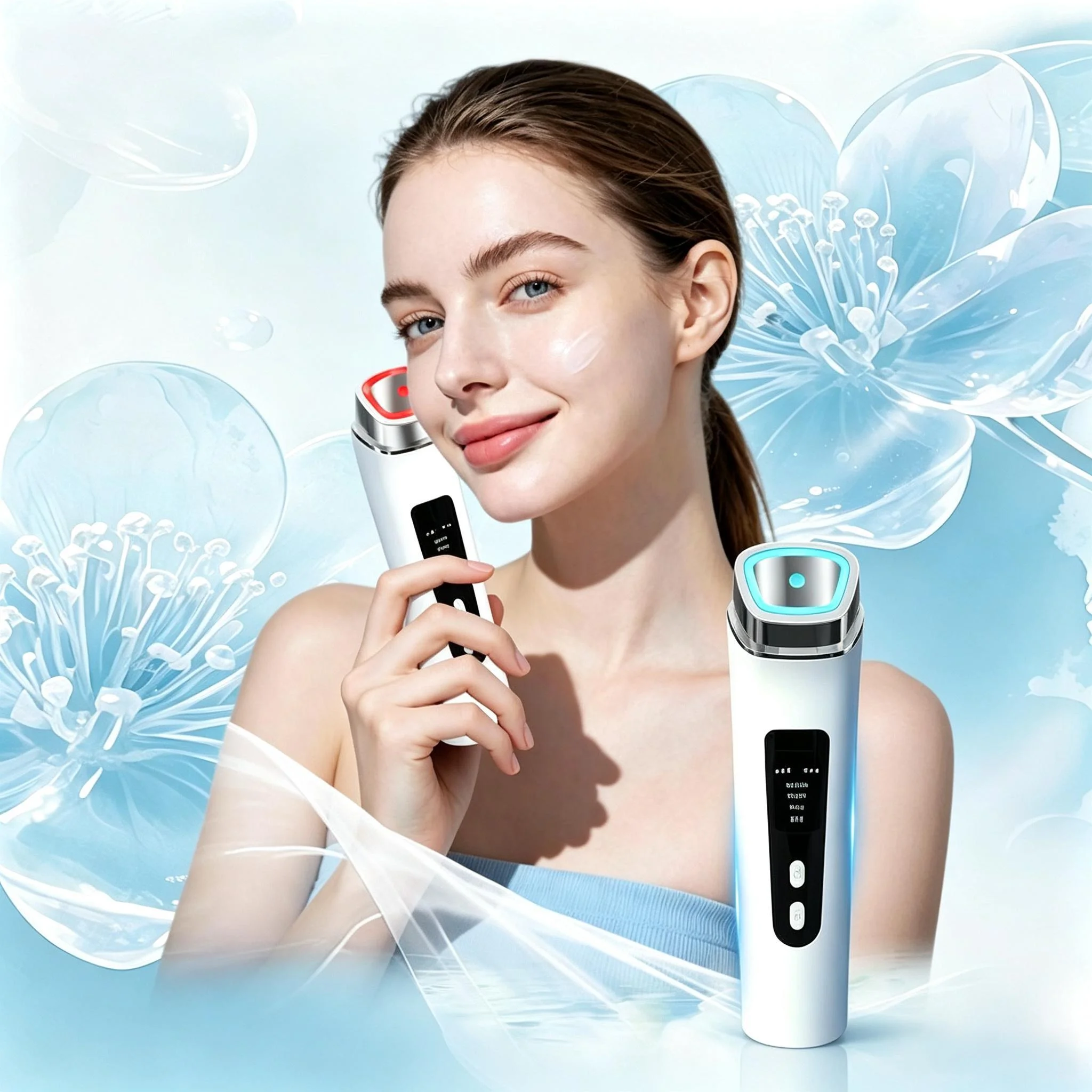 Multifunctional LED Facial Beauty Device EMS Skin Care Tool for Deep Cleansing Boost Absorption Lifting Firming Skin Brightening