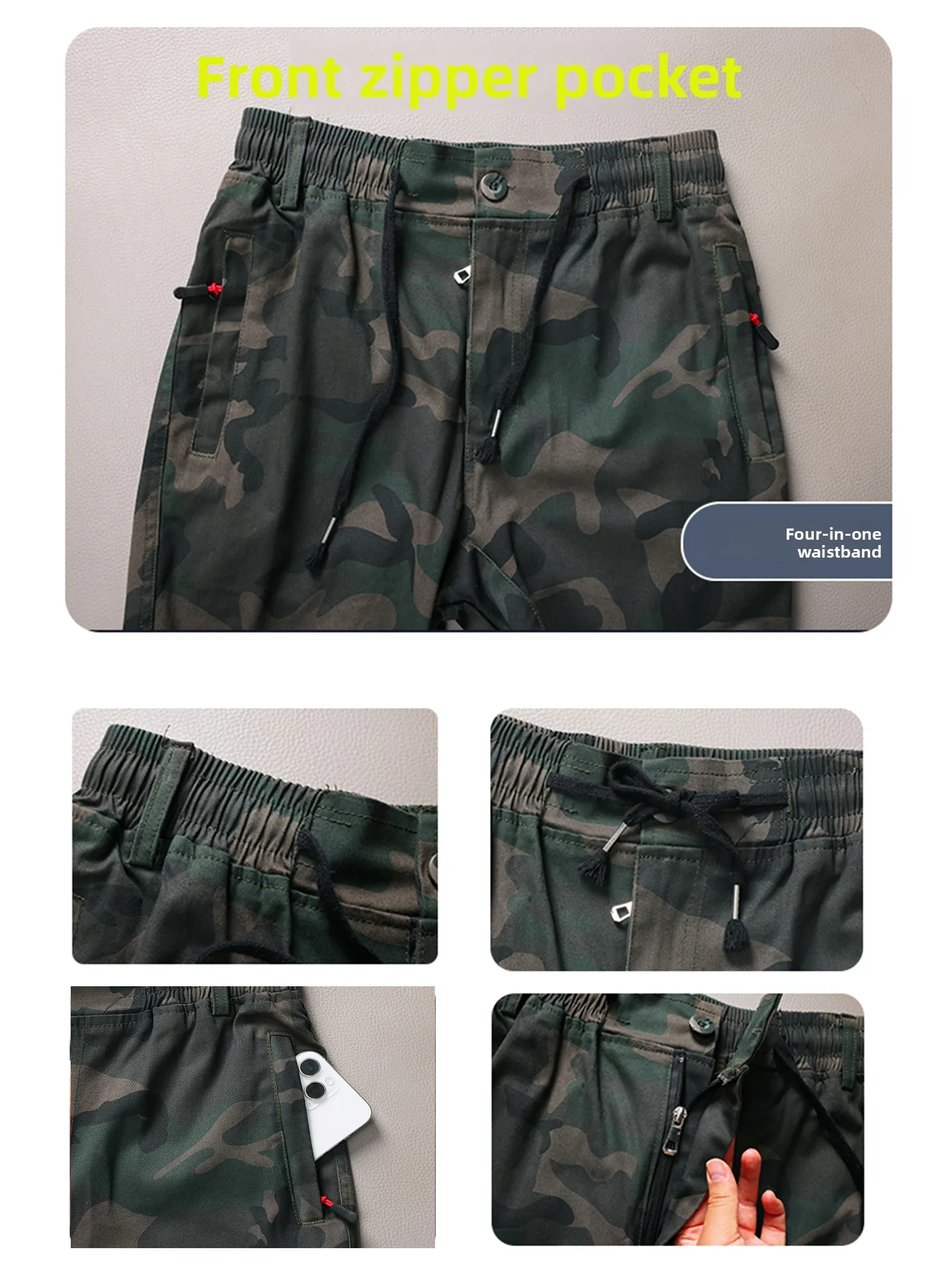 Men's Pure Cotton Spring Autumn Work orm Set Elastic Camouflage Auile Repair Outdoor Workwear Anti-Scalding Welding
