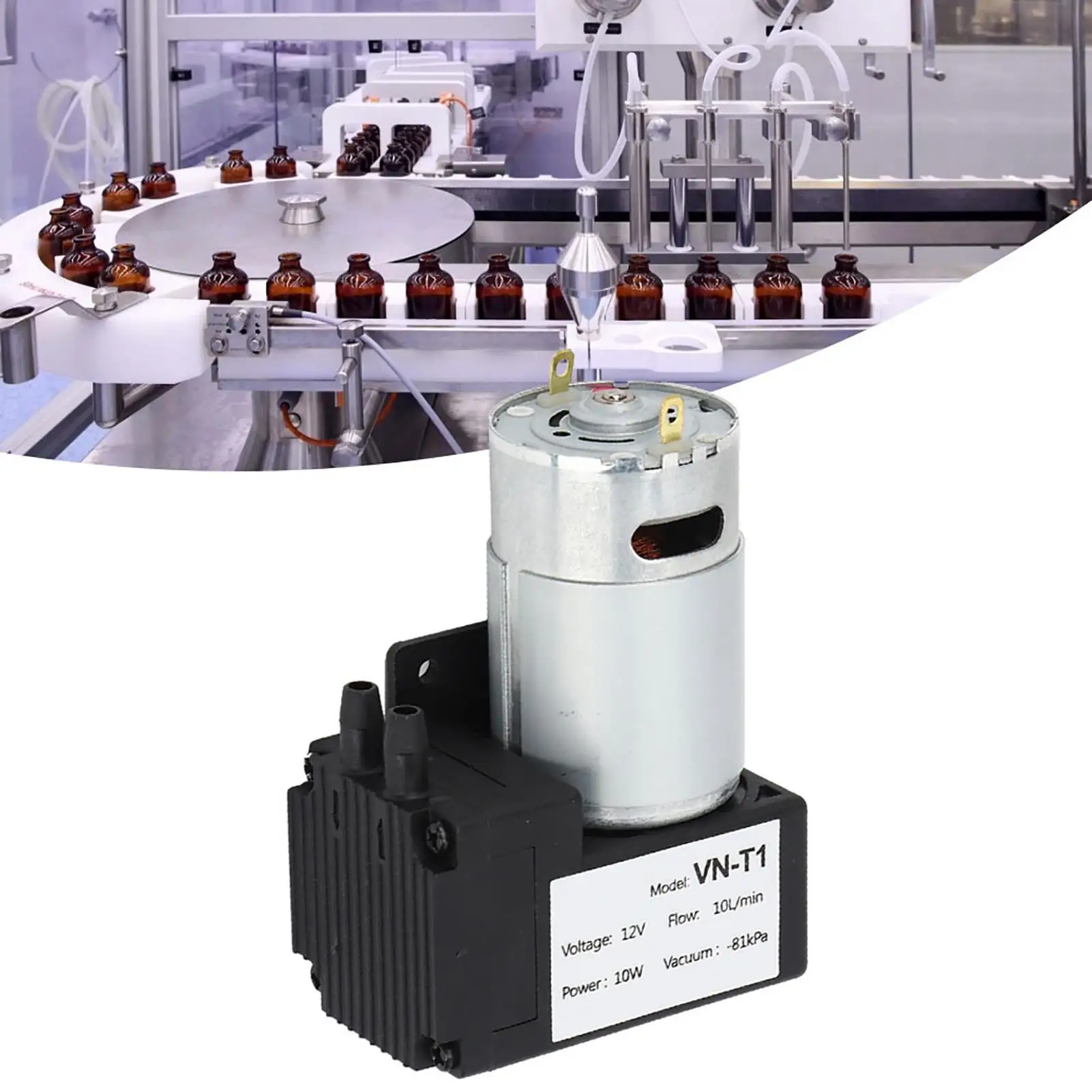 1Pc DC Micro Vacuum Pump 12V/24V -81Kpa Electric Sampling Low Pressure 10L/min Miniature Pump